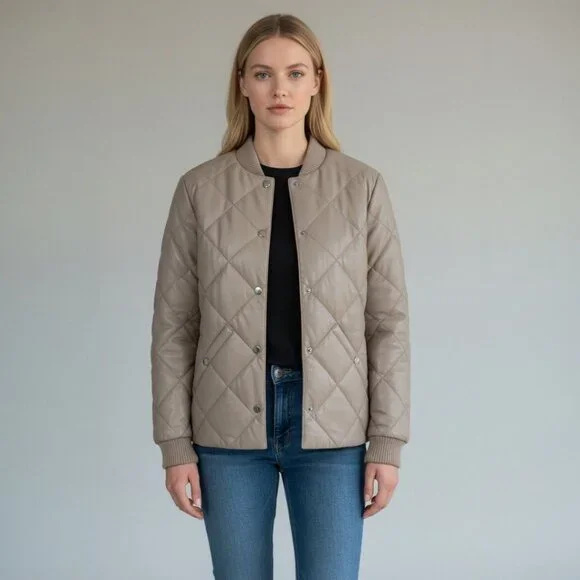 Bod & Christensen Women's Leather Puffer Jacket Quilted Size Small New with Tag - Picture 2 of 9